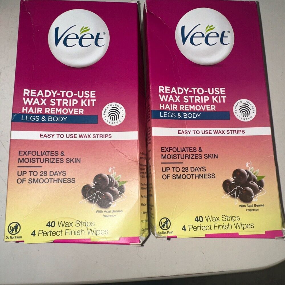 Veet Leg & Body Hair Removal Kit- Sensitive Formula, 40 Count (Pack of 2) 2027